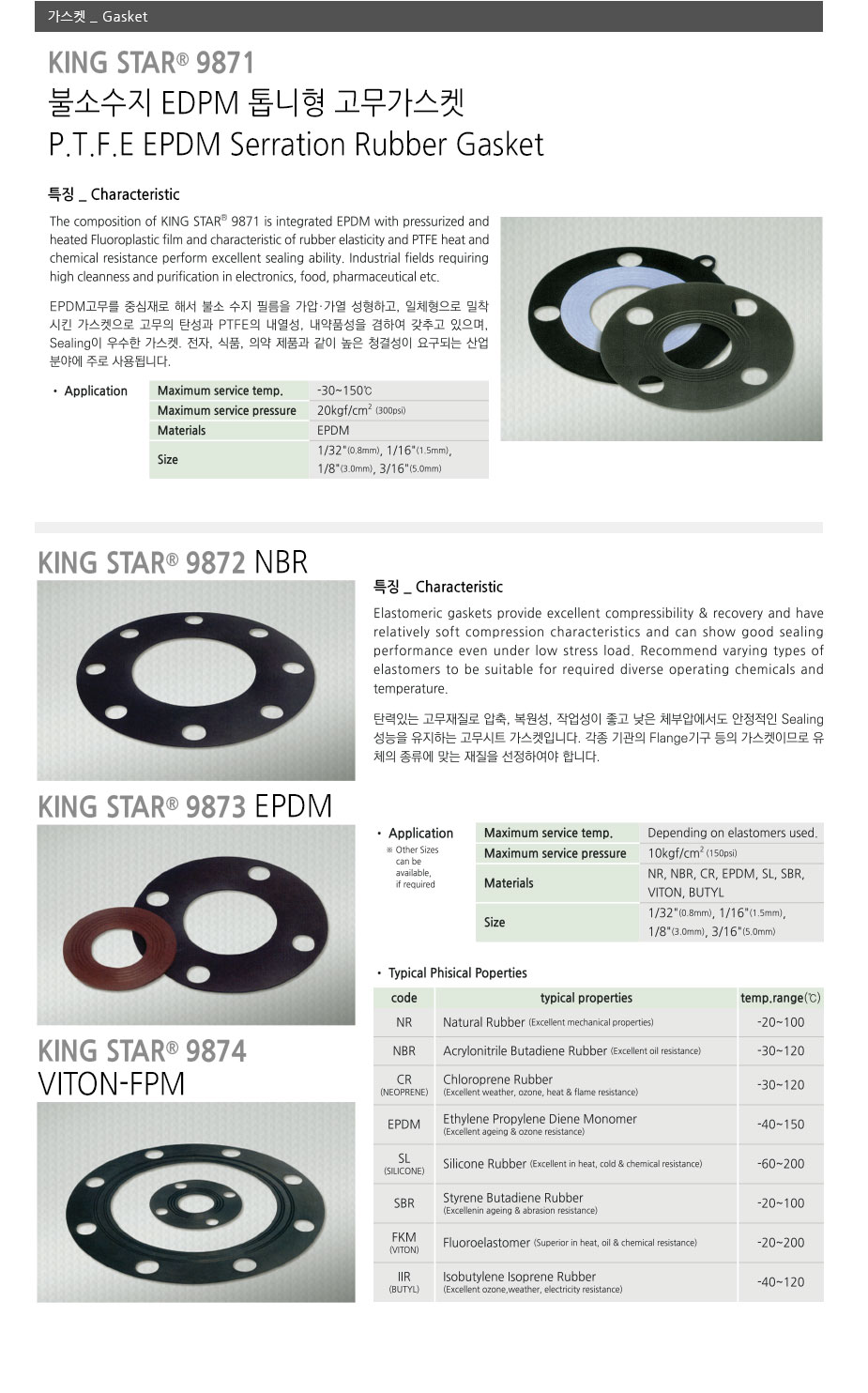 대영산업 Gasket & Packing_KING STAR